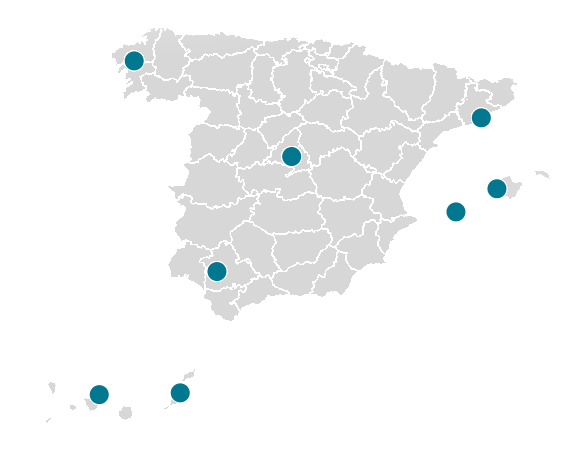 Ubicaciones MTA Instalaciones - MTA Fuerteaventura - MTA Tenerife - MTA Galicia - MTA Baleares